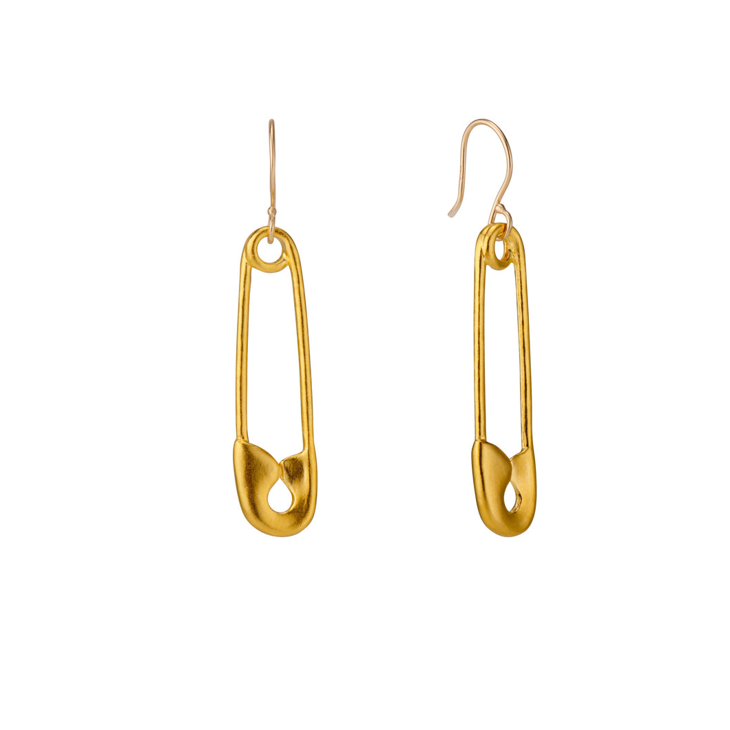 Safety Pin Drop Earrings