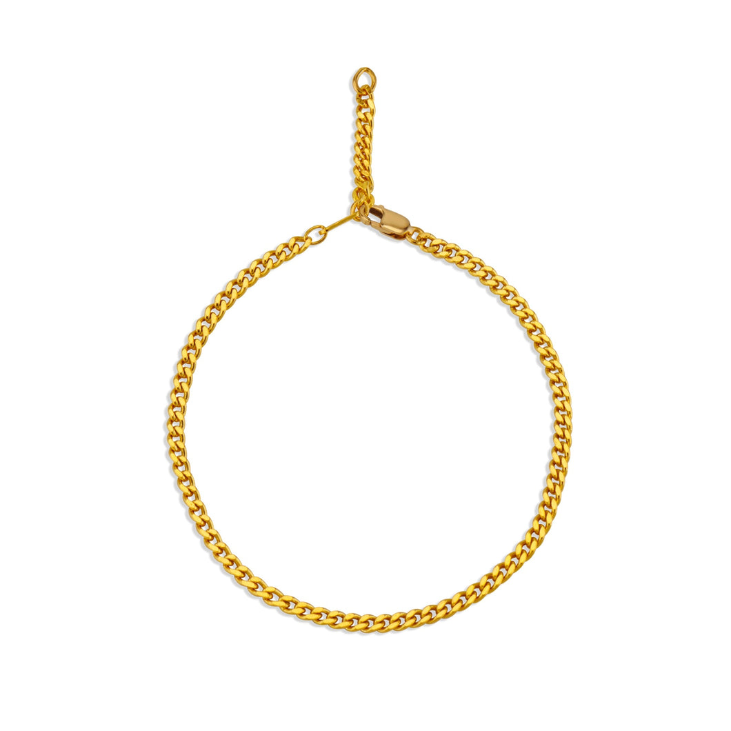 Narrow Flat Curb Chain Bracelet